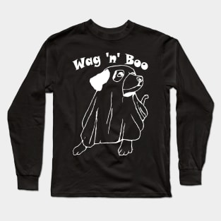 Wag and boo halloween dog Long Sleeve T-Shirt